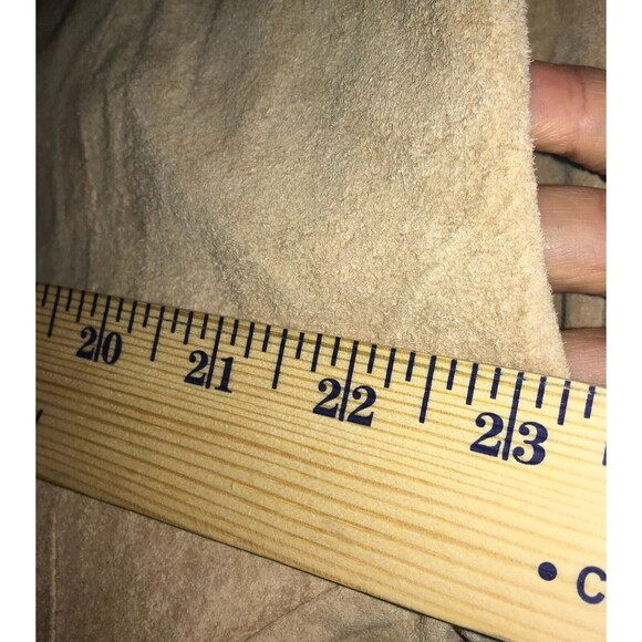 Venezia 70s Penny Lane Coat 18-20 Fur Trim Tan Mid - Picture 11 of 12